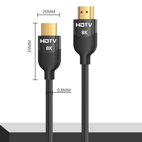 Câble HDMI 2.1 HD VegGieg W-H114 8K 60 Hz pour décodeur TV, écran d'ordinateur, câble vidéo de projection, longueur : 3 m SV28041005-010